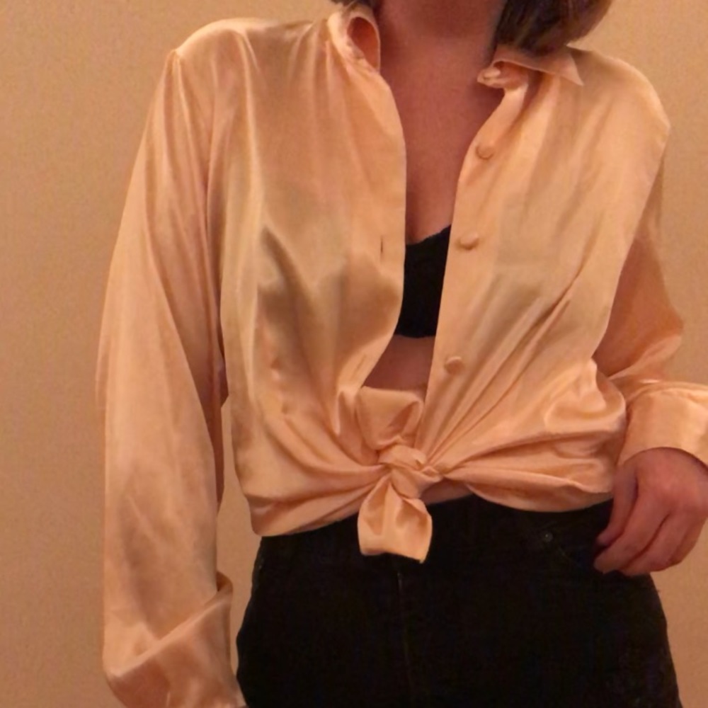 Yellow silky blouse